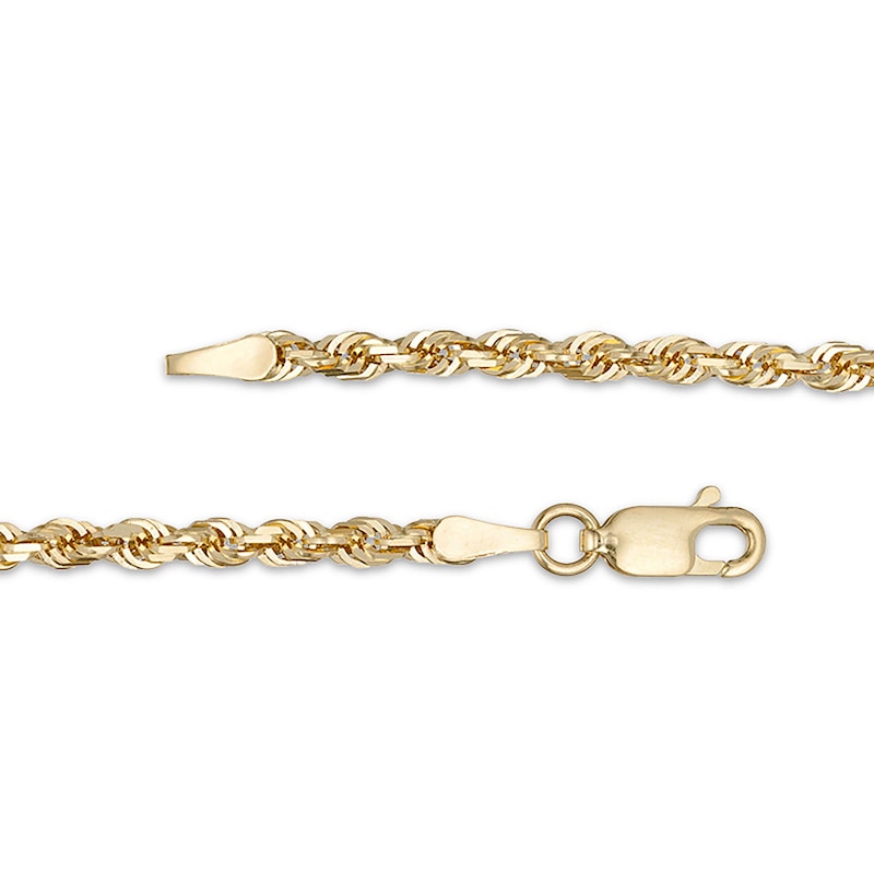 3.0mm Diamond-Cut Rope Chain Necklace in Solid 10K Gold - 24"