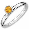 Thumbnail Image 0 of Stackable Expressions™ 4.0mm Citrine Solitaire High Profile Ring in Sterling Silver