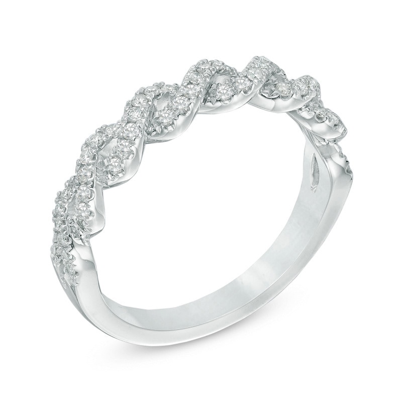 Vera Wang Love Collection 1/4 CT. T.W. Diamond Braided Band in 14K White Gold