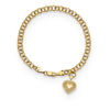 Thumbnail Image 0 of Textured Scroll Heart-Shaped Locket Charm Bracelet in 14K Gold