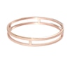 Thumbnail Image 0 of Diamond-Cut Double Row Bangle in Rose IP Stainless Steel - 8.0"