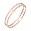 Thumbnail Image 1 of Diamond-Cut Double Row Bangle in Rose IP Stainless Steel - 8.0"