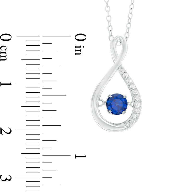 5.0mm Lab-Created Blue and White Sapphire Infinity Pendant in Sterling Silver
