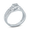 Thumbnail Image 1 of 1/4 CT. T.W. Diamond Square Frame Bypass Bridal Set in Sterling Silver