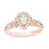 Thumbnail Image 0 of 1/2 CT. T.W. Pear-Shaped Diamond Frame Tri-Sides Vintage-Style Engagement Ring in 14K Rose Gold
