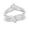 Thumbnail Image 0 of 1/2 CT. T.W. Baguette and Round Diamond Bypass Solitaire Enhancer in 14K White Gold