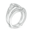 Thumbnail Image 1 of 1/2 CT. T.W. Baguette and Round Diamond Bypass Solitaire Enhancer in 14K White Gold