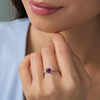 Thumbnail Image 1 of 6.0mm Heart-Shaped Amethyst and 1/20 CT. T.W. Diamond Twist Shank Ring in 10K White Gold