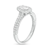 Thumbnail Image 2 of 1 CT. T.W. GIA-Graded Oval Diamond Frame Vintage-Style Engagement Ring in 14K White Gold (I/SI2)