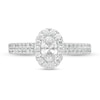 Thumbnail Image 3 of 1 CT. T.W. GIA-Graded Oval Diamond Frame Vintage-Style Engagement Ring in 14K White Gold (I/SI2)