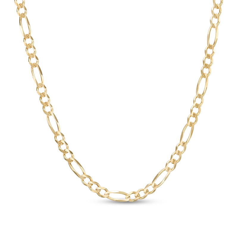 4.0mm Concave Figaro Chain Necklace in Solid 14K Gold - 24"