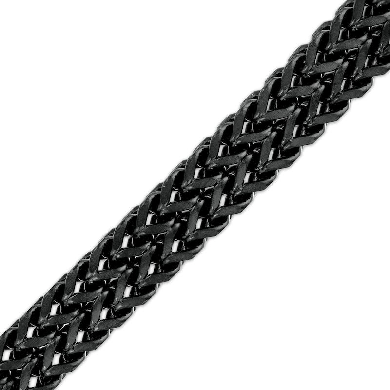 Men's 8.25mm Double Row Franco Snake Chain Bracelet in Solid Stainless Steel  with Black Ion-Plate - 8.5"