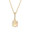 Thumbnail Image 0 of 6.0mm Opal and Diamond Accent Drop Pendant in 10K Gold