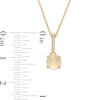 Thumbnail Image 2 of 6.0mm Opal and Diamond Accent Drop Pendant in 10K Gold