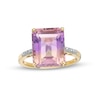 Thumbnail Image 0 of Emerald-Cut Ametrine and 1/20 CT. T.W. Diamond Ring in 10K Gold