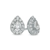 Thumbnail Image 0 of 1/2 CT. T.W. Pear-Shaped Diamond Frame Stud Earrings in 10K White Gold