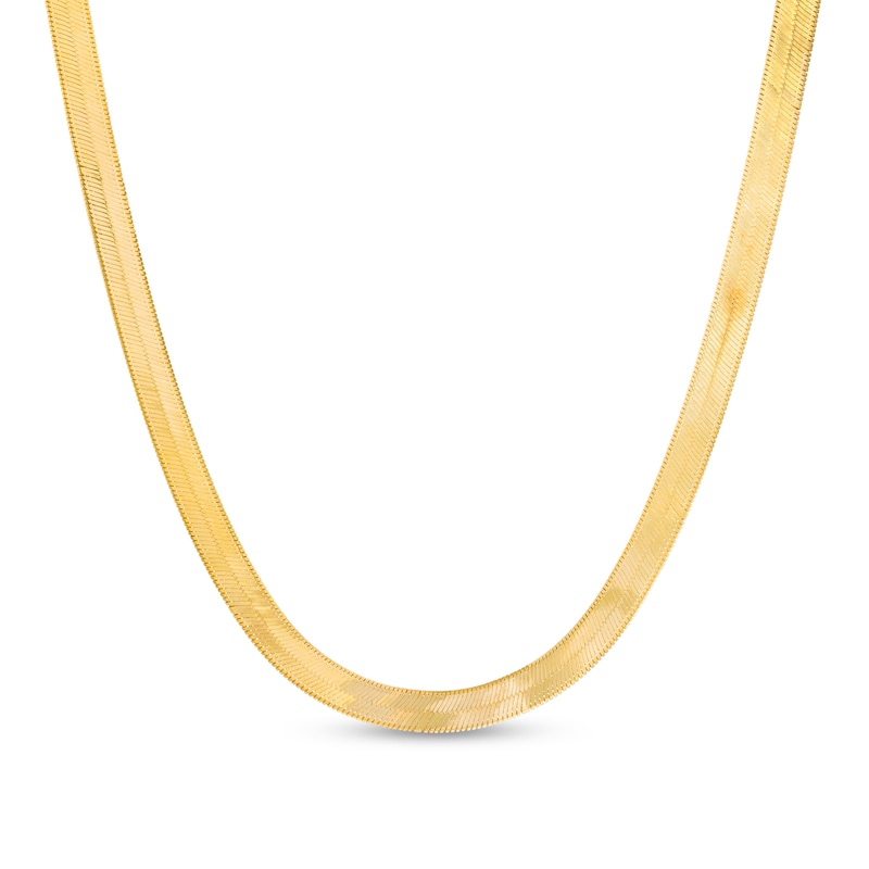 3.0mm Herringbone Chain Necklace in Solid 14K Gold - 18"