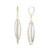 Thumbnail Image 0 of Oro Diamante™ Diamond-Cut Layered Elongated Oval Drop Earrings in 14K Two-Tone Gold