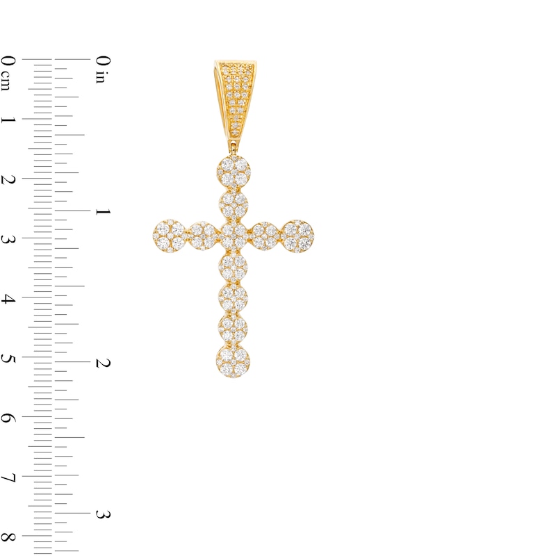 Men's 1-1/2 CT. T.W. Multi-Diamond Cross Necklace Charm in 10K Gold