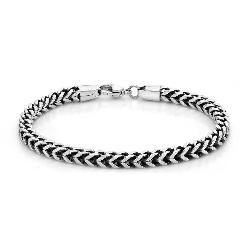 Men's 5.0mm Antique-Finish Foxtail Chain Bracelet in Solid Stainless Steel  - 9.0"