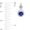 Thumbnail Image 4 of Blue Lab-Created Sapphire and White Lab-Created Sapphire Infinity Pendant, Earrings and Ring Set in Sterling Silver