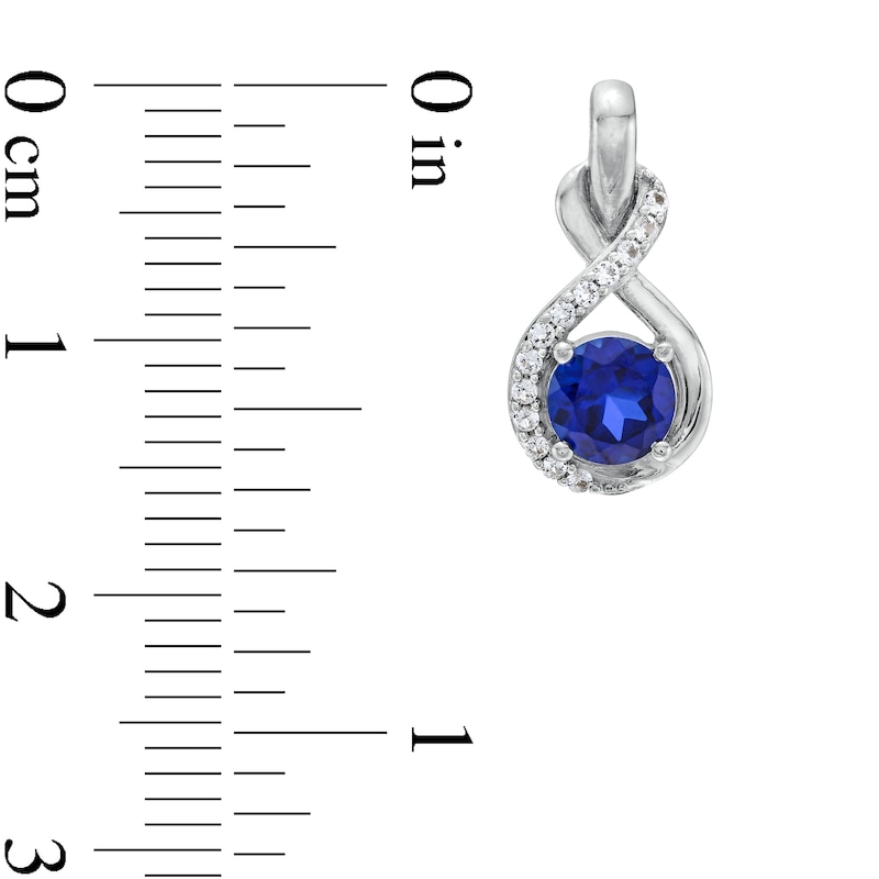 Blue Lab-Created Sapphire and White Lab-Created Sapphire Infinity Pendant, Earrings and Ring Set in Sterling Silver