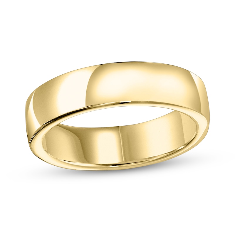 6.5mm Engravable Euro Wedding Band in 14K Gold (1 Line)