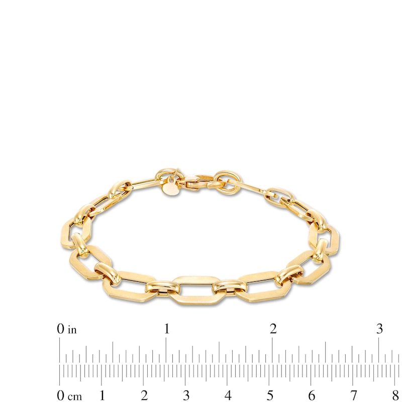Italian Gold 15.0mm Cheval Link Chain Bracelet in Hollow 14K Gold - 7.5"