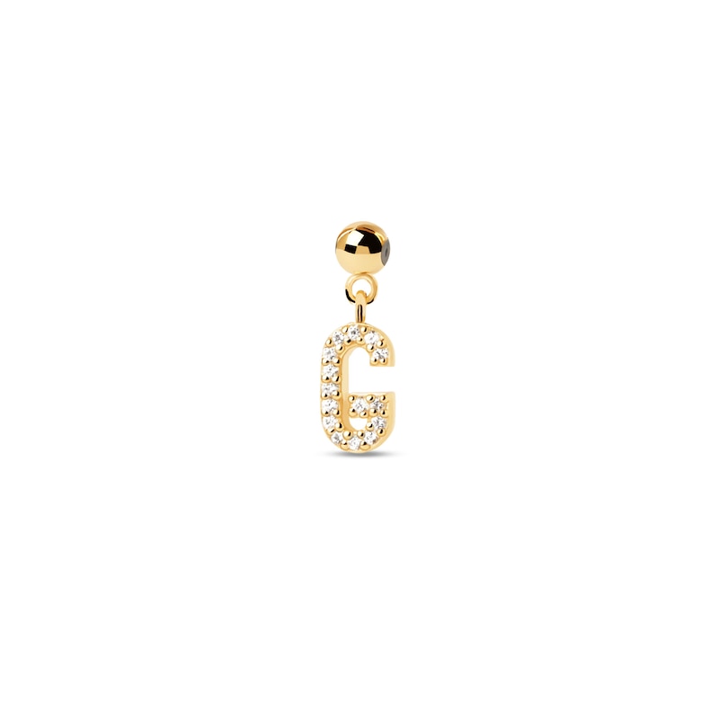 PDPAOLA™ at Zales Cubic Zirconia Letter "G" Initial Bead Charm in Sterling Silver with 18K Gold Plate