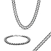 Thumbnail Image 0 of Men's 8.1mm Diamond-Cut Curb Chain Necklace and Bracelet Set in Solid Sterling Silver with Black Ruthenium