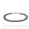 Thumbnail Image 3 of Men's 8.1mm Diamond-Cut Curb Chain Necklace and Bracelet Set in Solid Sterling Silver with Black Ruthenium