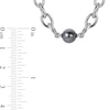 Thumbnail Image 3 of Men's 10.0-11.0mm Black Cultured Tahitian Pearl Cable Chain Necklace in Sterling Silver - 20"