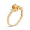 Thumbnail Image 2 of Oval Citrine and 1/10 CT. T.W. Diamond Ring in 10K Gold