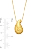Thumbnail Image 3 of Sculpted Oval Diamond-Cut Pendant in Hollow 14K Gold – 17”