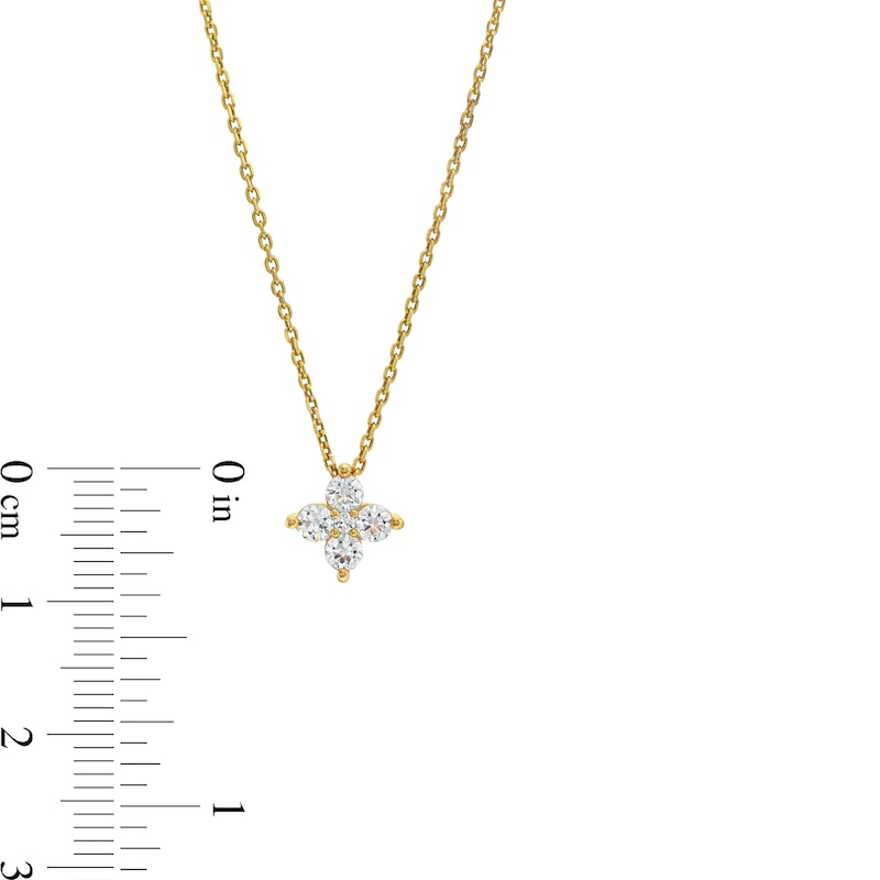 3/8 CT. T.W. Diamond Five Stone Flower Necklace in 10K Gold - 19"