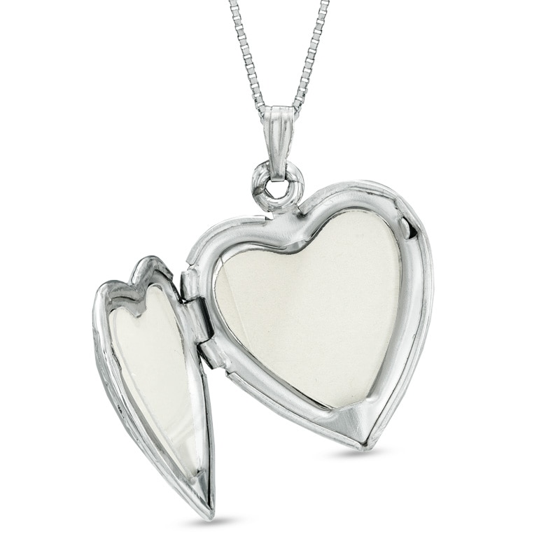 Mother-of-Pearl Heart Locket in Sterling Silver