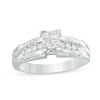 Thumbnail Image 1 of 3/4 CT. T.W. Quad Diamond Comfort Fit Wedding Ensemble in 14K White Gold - Size 7 and 10.5
