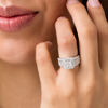 Thumbnail Image 2 of 1-1/2 CT. T.W. Quad Princess-Cut Diamond Vintage-Style Bridal Set in 14K White Gold