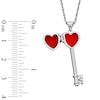 Thumbnail Image 1 of Diamond Accent Heart Key Locket in Sterling Silver