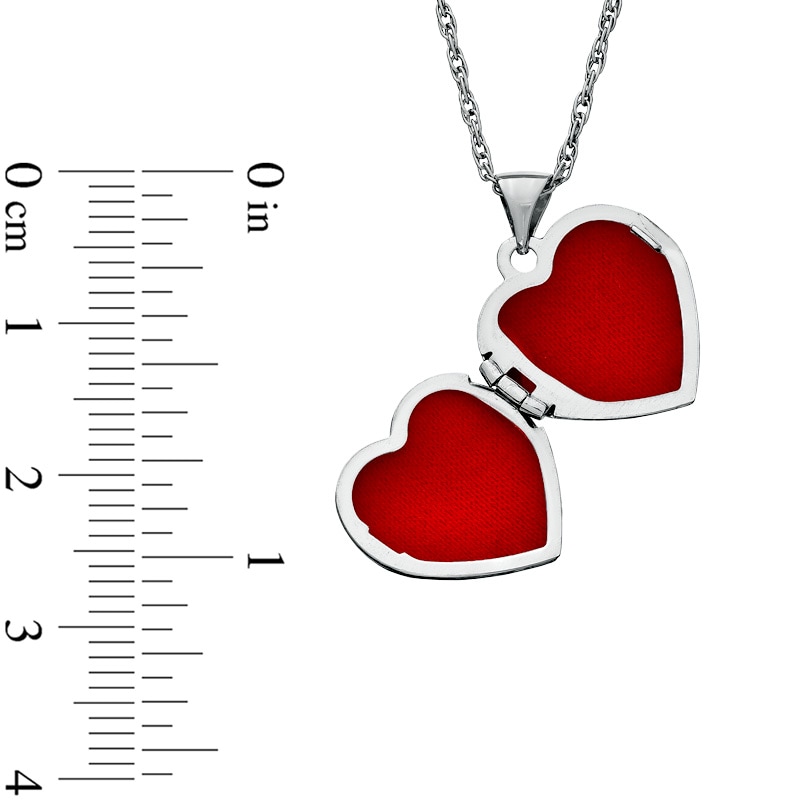 Diamond Accent Heart Locket in Two-Tone Sterling Silver
