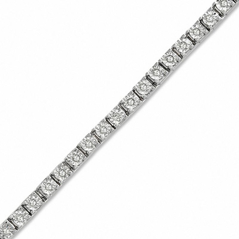 1/2 CT. T.W. Diamond Tennis Bracelet in Sterling Silver - 7.25"