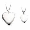 Thumbnail Image 0 of Mother and Daughter Matching Polished Heart Locket and Pendant Set in Sterling Silver