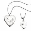 Thumbnail Image 0 of Diamond Accent Mother and Daughter Matching Heart Locket and Pendant Set in Sterling Silver