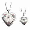 Thumbnail Image 0 of Mother and Daughter Matching Heart with Cross and Flowers Locket and Pendant Set in Sterling Silver