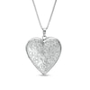 Thumbnail Image 0 of Diamond Accent Heart-Shaped Locket with Etched Flowers in Sterling Silver