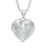 Thumbnail Image 0 of Diamond Accent Heart-Shaped Locket with "Fairy Wishes" in Sterling Silver