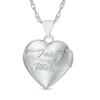 Thumbnail Image 2 of Diamond Accent Heart-Shaped Locket with "Fairy Wishes" in Sterling Silver