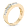 Thumbnail Image 2 of 3/8 CT. T.W. Diamond Square Frame Wedding Ensemble in 10K Gold - Size 7 and 10