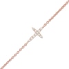 Thumbnail Image 0 of Diamond Accent Sideways Cross Bracelet in 10K Rose Gold