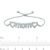 Thumbnail Image 1 of 1/20 CT. T.W. Diamond Heart "mom" Bolo Bracelet in Sterling Silver - 9.5"